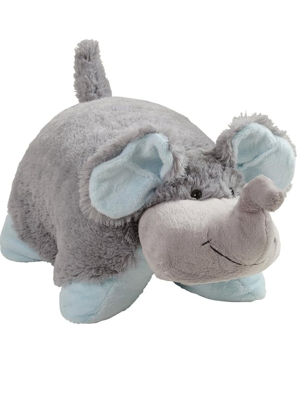 Plush Grey and Light Blue Elephant Stuffed Toy - Soft Cuddly Plush